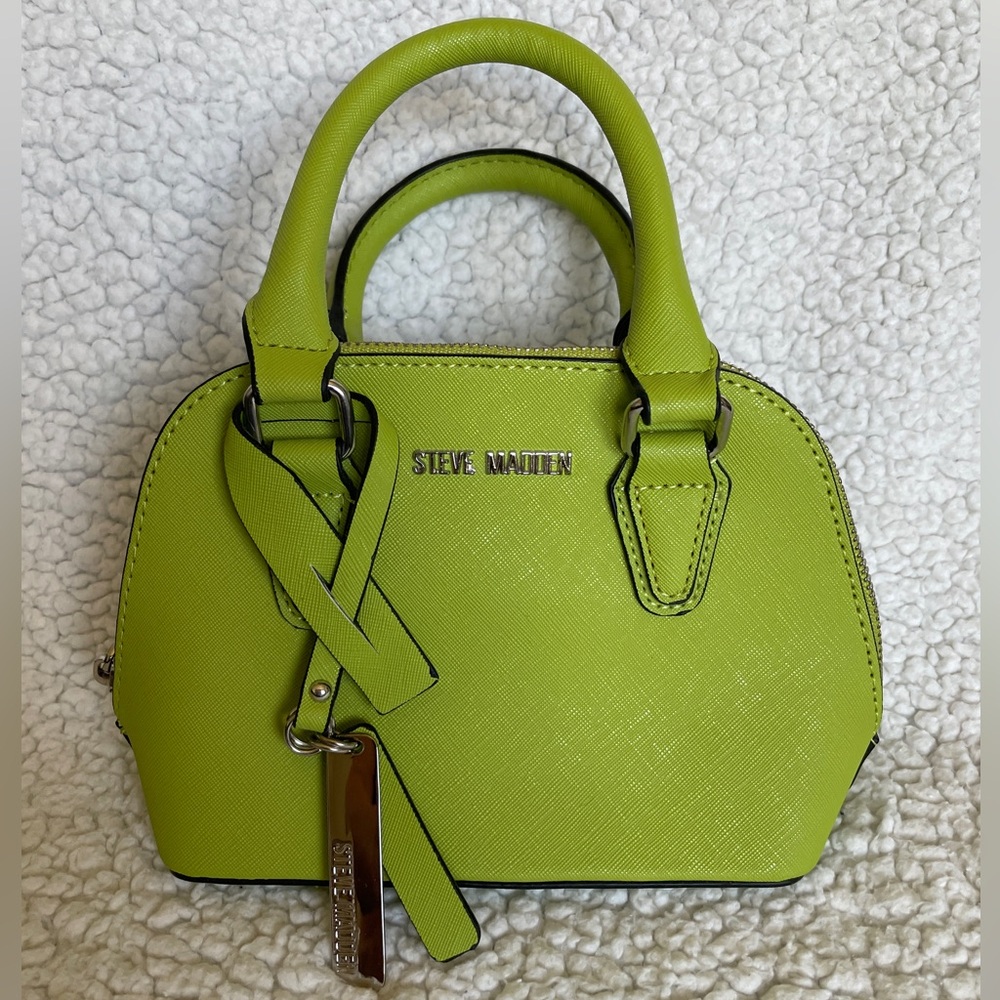 Steve Madden Green Satchel with Textured Finish
